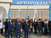 «Turkistan» автобекетінде көк байрақ желбіреді
