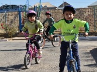 Балдырғандар велосипедке отырды