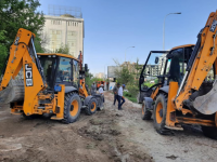 В Аль-фарабийском районе ведутся работы по благоустройству