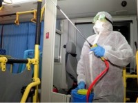 Қоғамдық көліктер күнделікті дезинфекциялануда