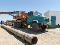 Мақтаарал ауданында каналға су сорғысы орнатылуда